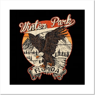 Winter Park Florida Bald Eagle Retro Vintage Aesthetic Posters and Art